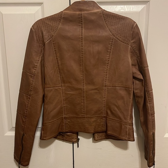 Brown faux  Leather Jacket / size Medium - Picture 5 of 6